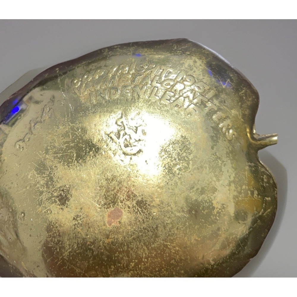 Vintage 1951 Virginia Metalcrafters Brass Linden Leaf Trinket Dish - Picture 5 of 6